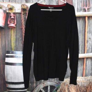 Black TM Exposure Men's Preppy Pullover Sweater Lightweight Long-Sleeve L Tall